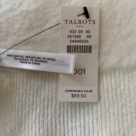 😊TALBOTS Womens Classic Norwegian Pattern Knit Scarf Purple White Gray Pink NWT - Picture 4 of 7